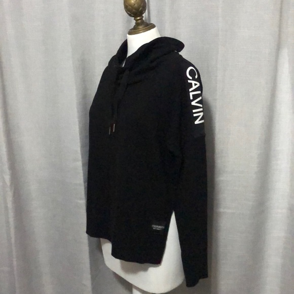 Calvin Klein Performance Line Cowl Neck Sweatshirt-Sz s-Black-Cotton Blend-EUC - Picture 2 of 16